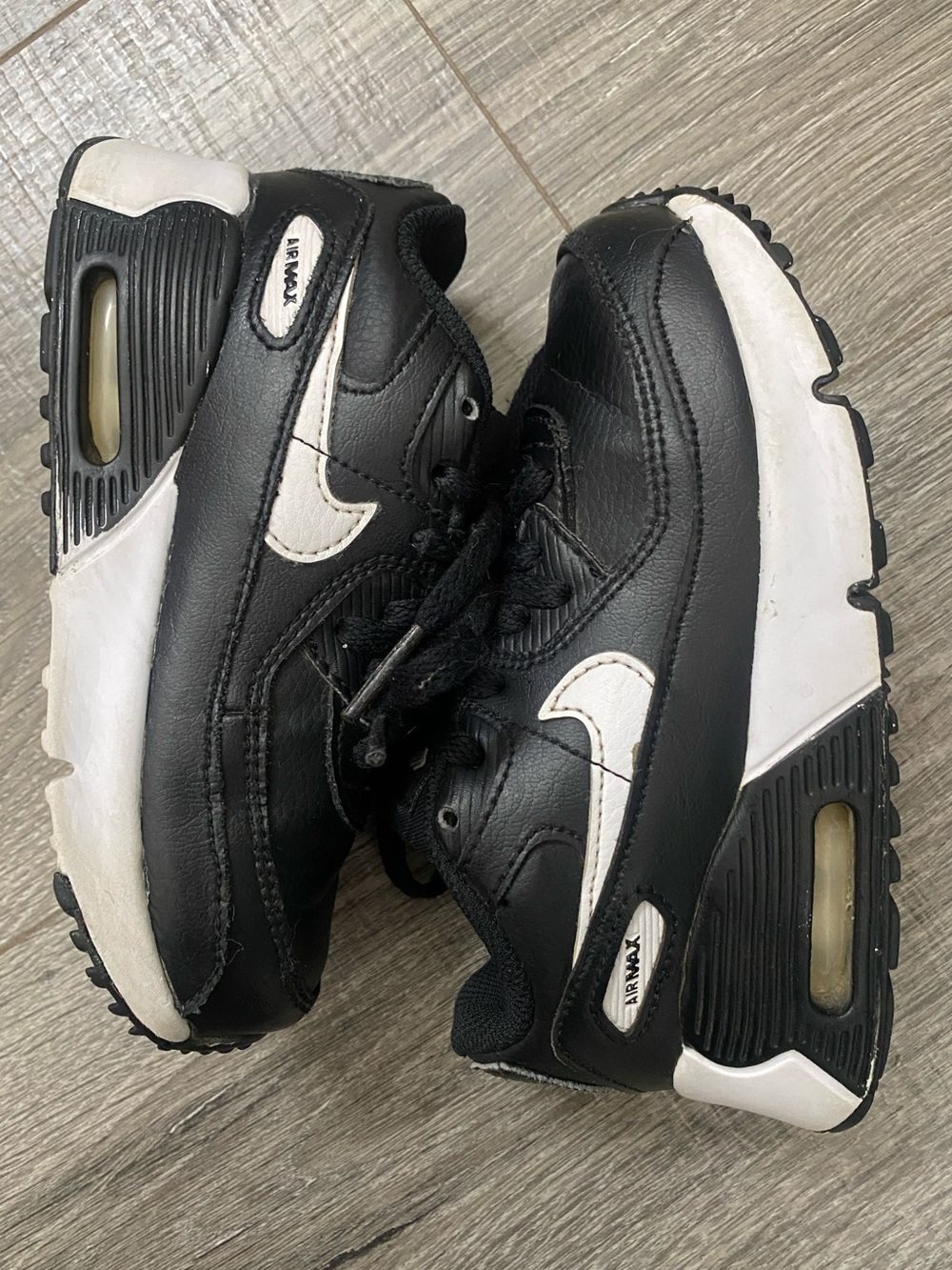 Nike Air Max 90 LTR Black White Toddler Sneakers Size 10C (CD6868-010)